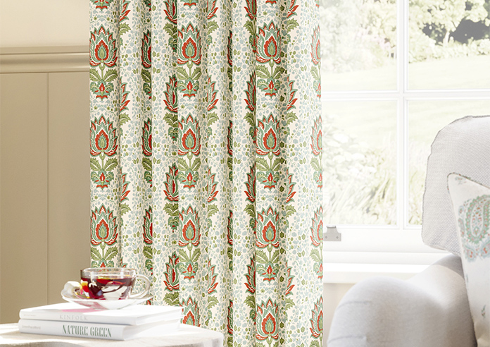 Petal & Block Lotus Blossom, Neem - Made to Measure Curtains - Image 5